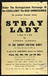 Stray Lady, Jerusalem Dramatic Society, 1942