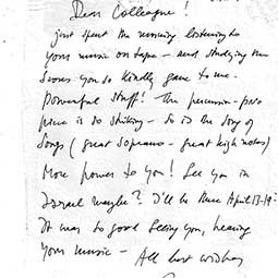 מכתב של לוקס פוס לרחל גלעין