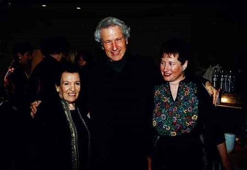 Tsippi Fleischer, the choreographer and composer Sara Levi-Tanai, and the conductor Avner Itai at the Awards Ceremony for the Prime Ministers Prize (1998)