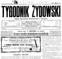 Cover of the Tygodnik Żydowski newspaper