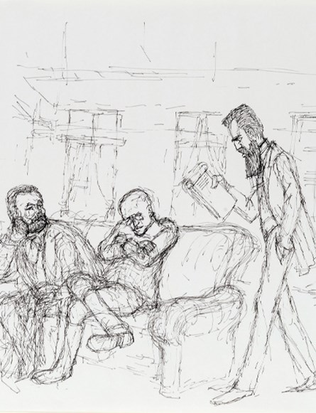 Louis Mitelberg
Emile Zola, Alfred Dreyfus and Theodor Herzl, 1975
Musée d’art et d’histoire du Judaïsme, Paris​