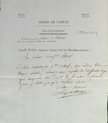Lettre de Léopold Berthier au général divisionaire Olivier