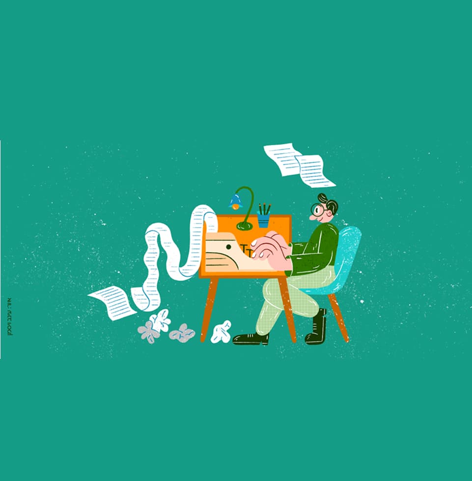 איור של ילד מצייר