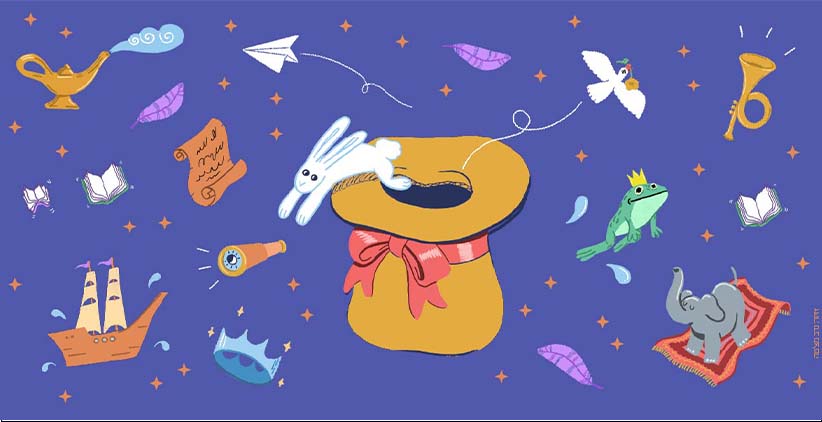 דימוי של כובע קסמים עם דברים יוצאים ממנו